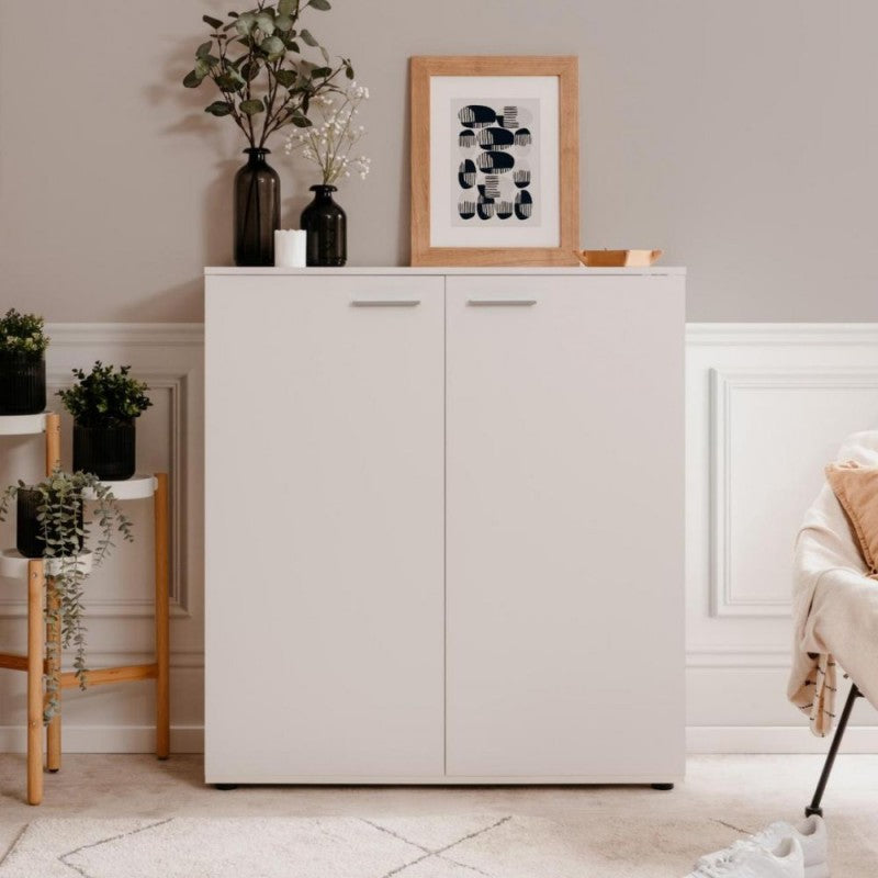 Scarpiera bassa 2 ante "Satos" salvaspazio 8 ripiani da soggiorno