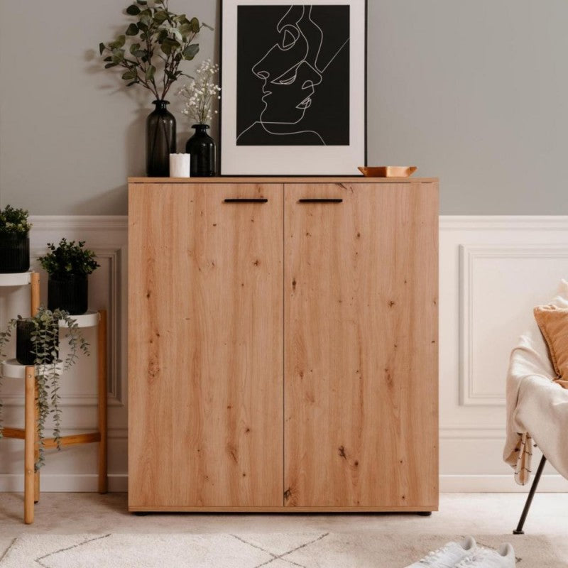 Scarpiera bassa 2 ante "Satos" salvaspazio 8 ripiani da soggiorno