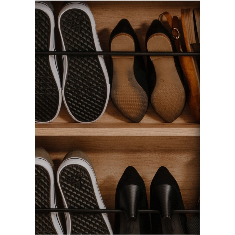 Scarpiera bassa 2 ante "Satos" salvaspazio 8 ripiani da soggiorno