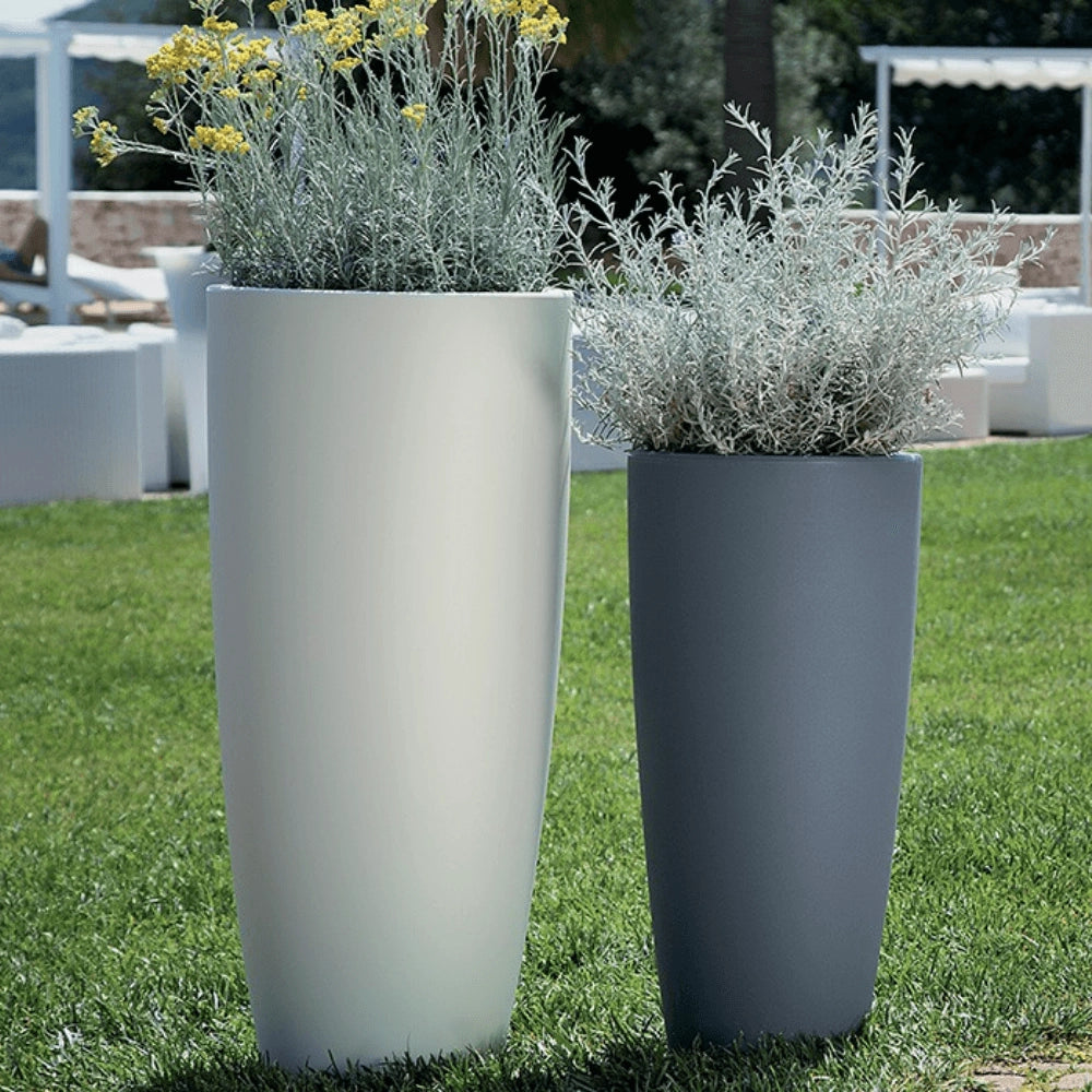 Vaso tondo in resina Stilo Home tinta unita da esterno