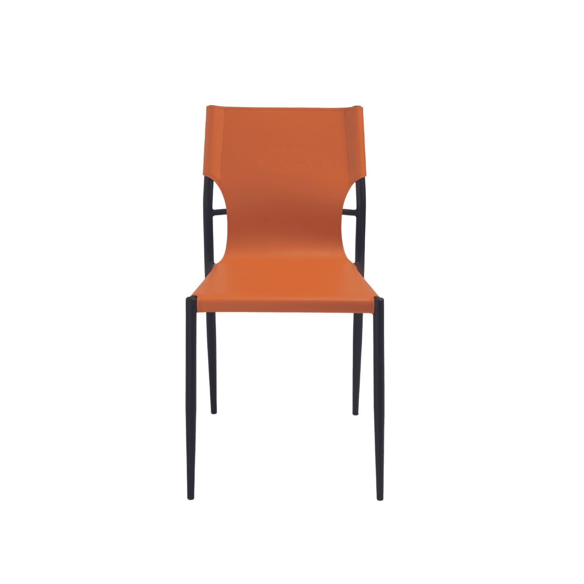 Set di sedie da pranzo in cuoio "Pablo" con struttura in metallo verniciato cm 44x51 80h - MondoViro