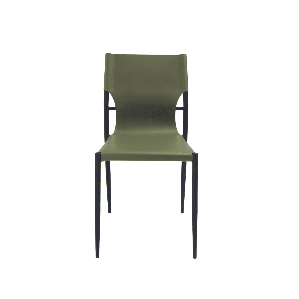 Set di sedie da pranzo in cuoio "Pablo" con struttura in metallo verniciato cm 44x51 80h - MondoViro