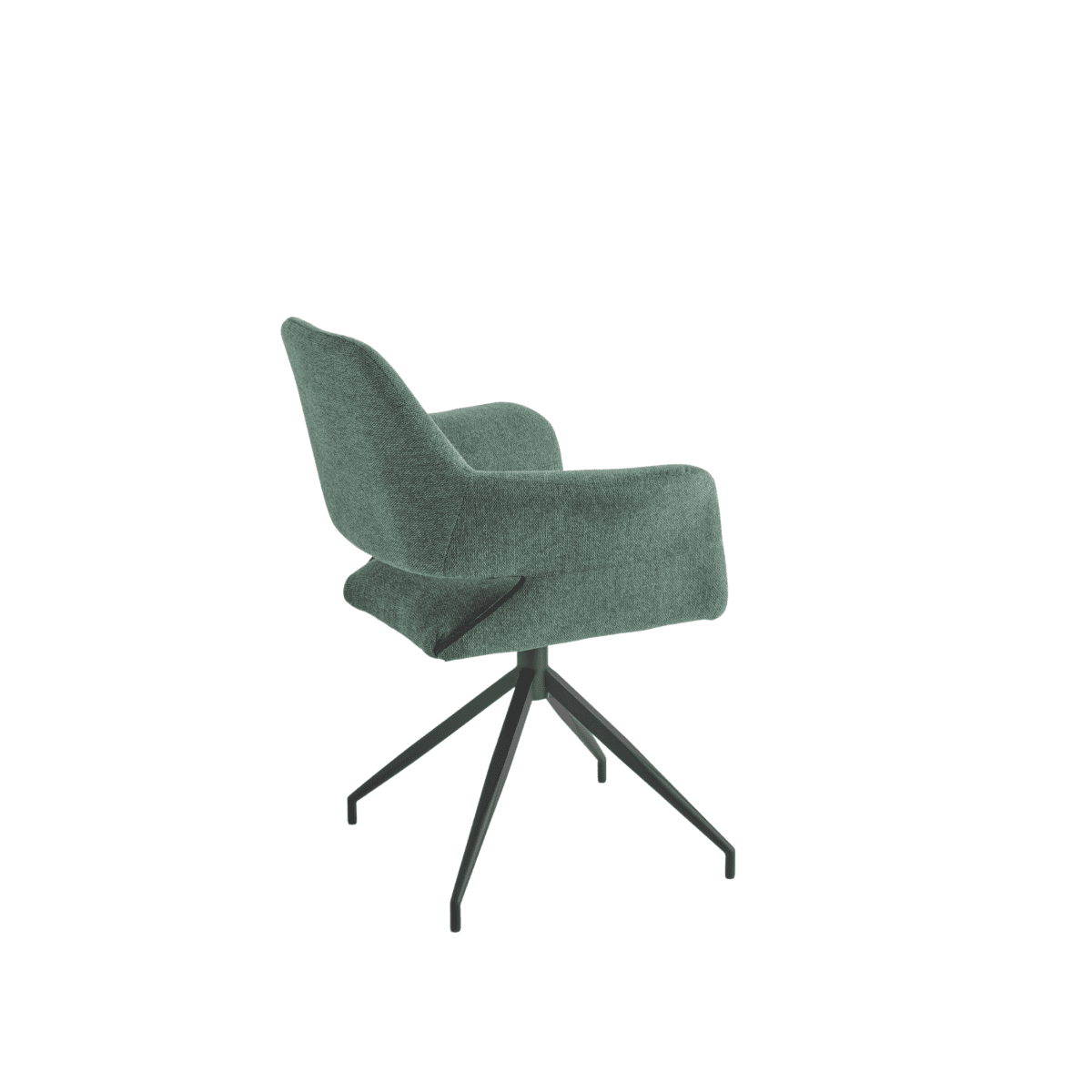 Set di sedie girevoli "Flessia" in tessuto imbottite con struttura in metallo cm 66x60 85h - MondoViro