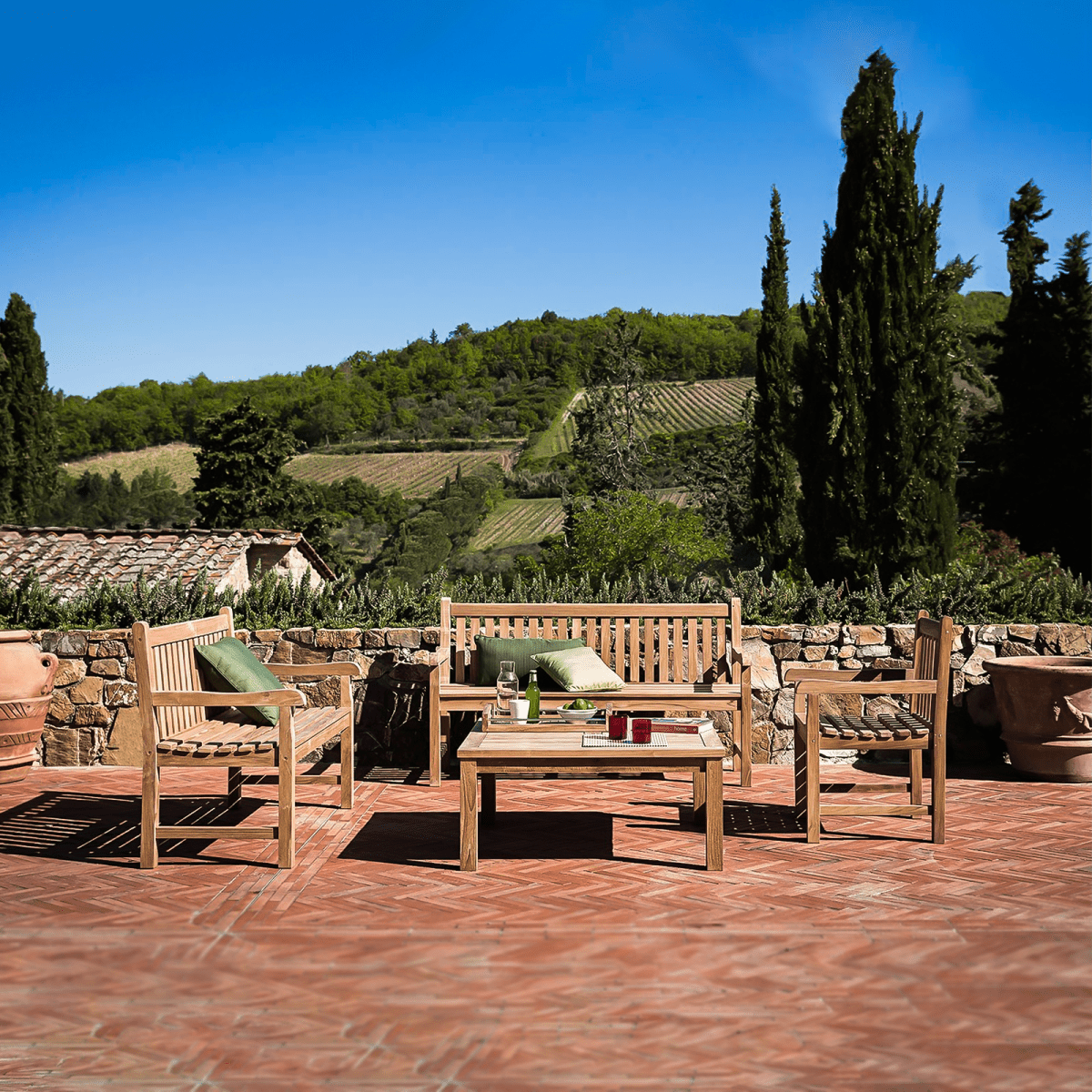 Poltrona da giardino "Royal" in legno massello tropicale cm 61x63 90h - MondoViro