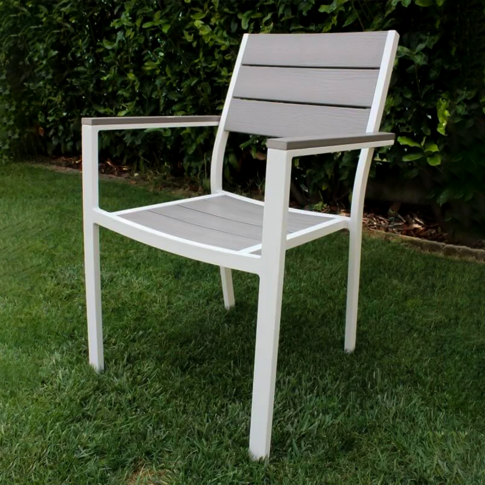 Sedia da esterno Metalwood in acciaio poltrona con braccioli per giardino e veranda