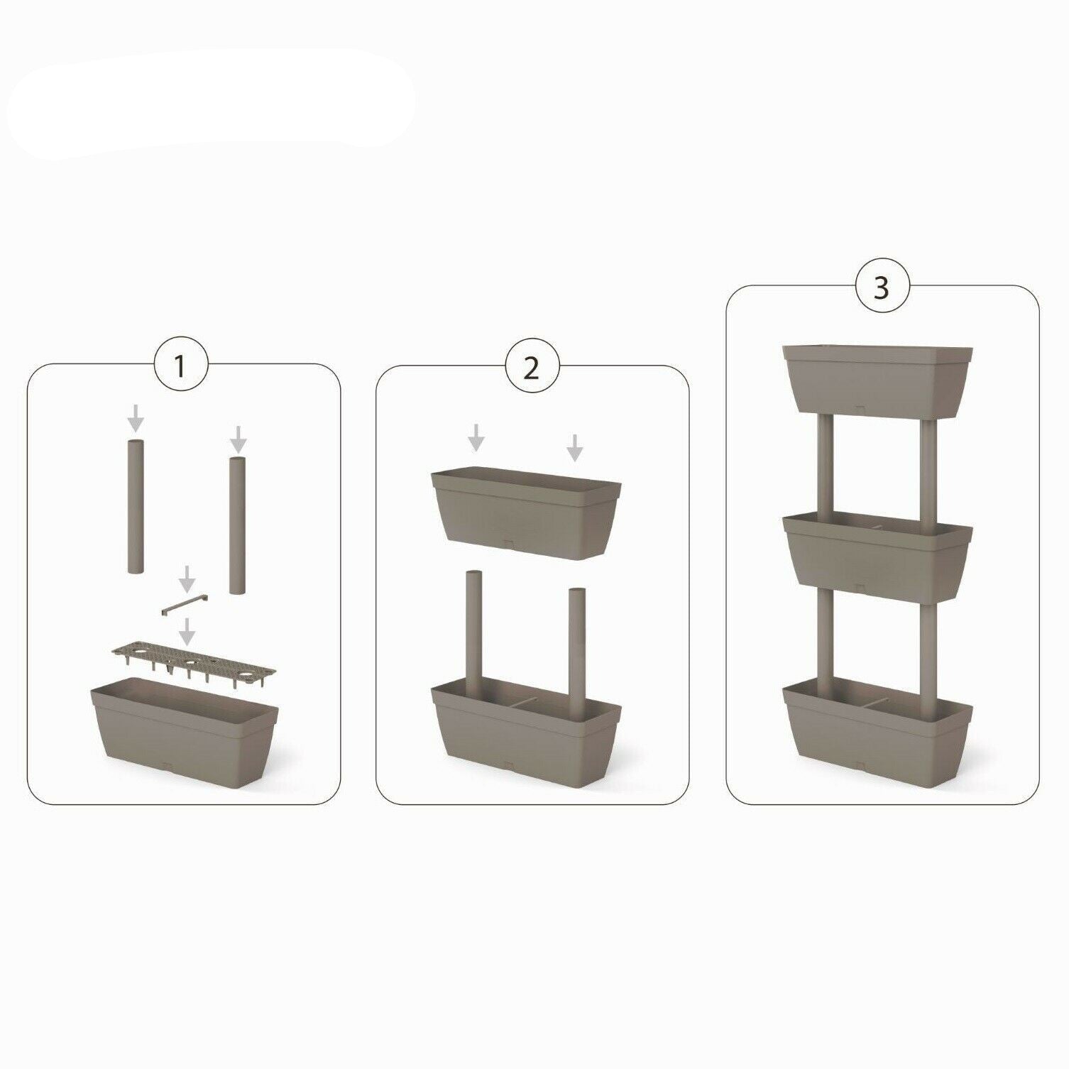 Fioriera verticale multipla con irrigazione automatica tortora cm 50x17 50h