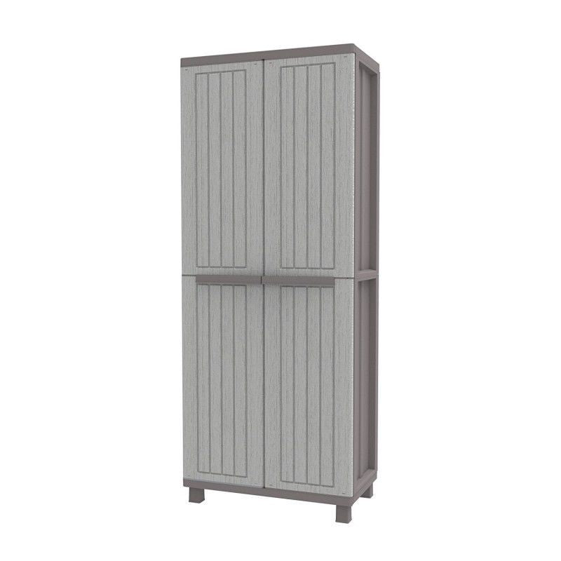 Armadio porta oggetti in plastica a 2 ante con 3 ripiani cm 68x39 170h