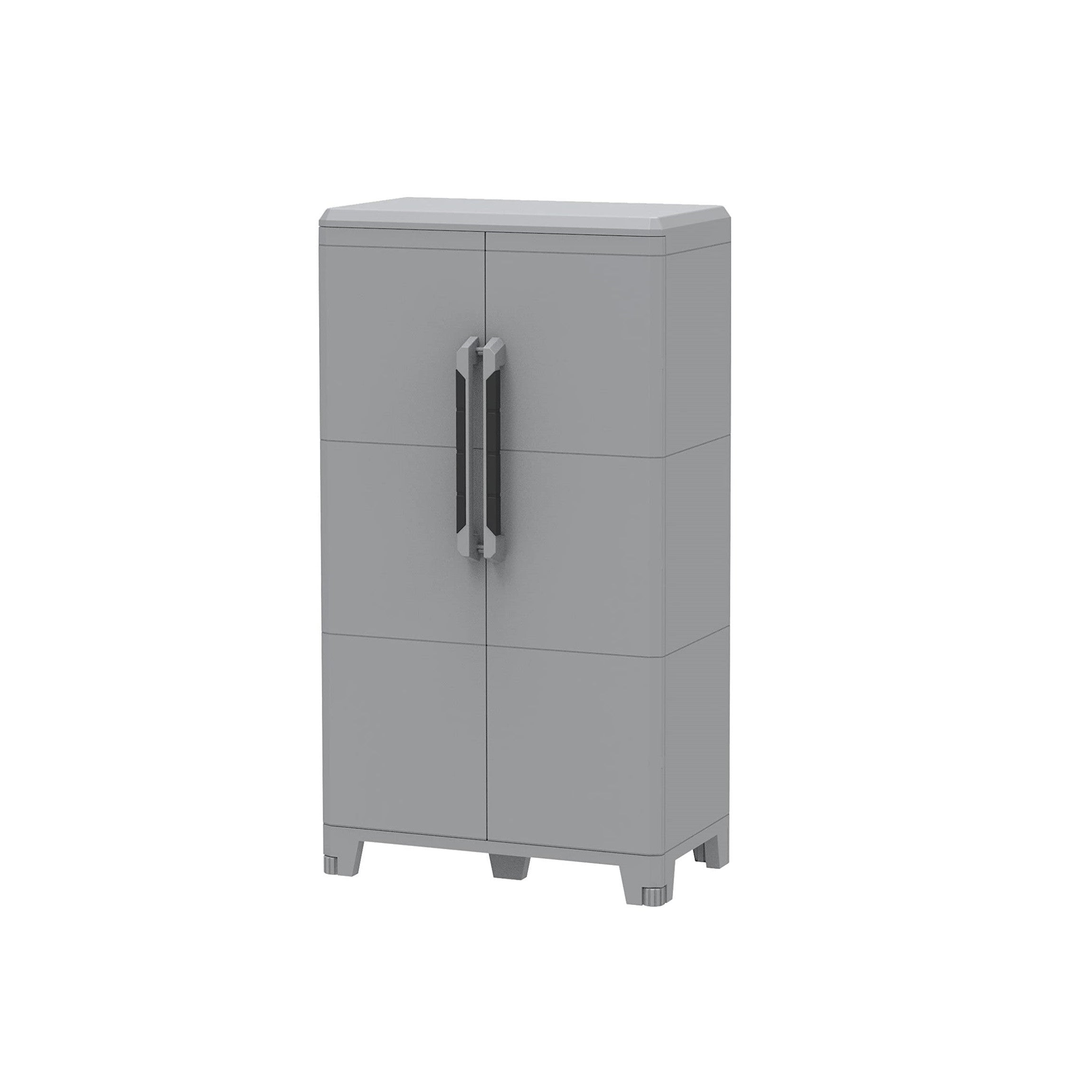 Armadio porta oggetti 2 ante in resina antiurto con ripiani