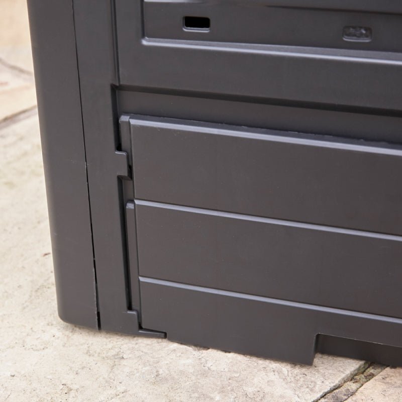 Compostiera a bidone da 260 litri ideale per giardini e uso esterno in plastica resistente