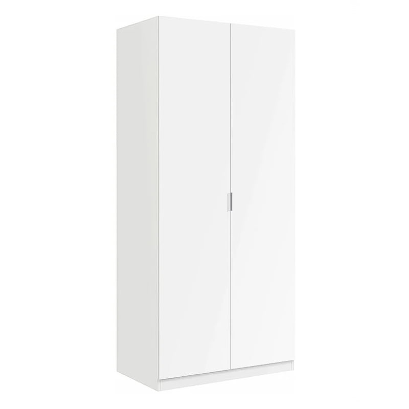 Armadio guardaroba in legno bianco con 2 ante a battente cm 81x52 h180