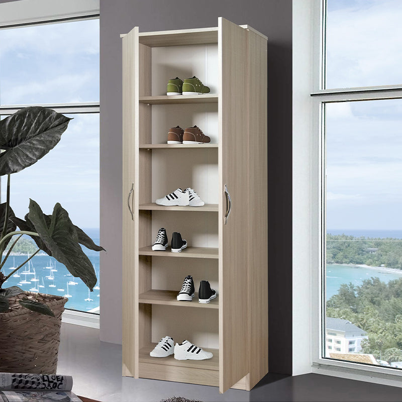 Scarpiera Olmo in legno 2 ante con 5 ripiani cm71x38 182h