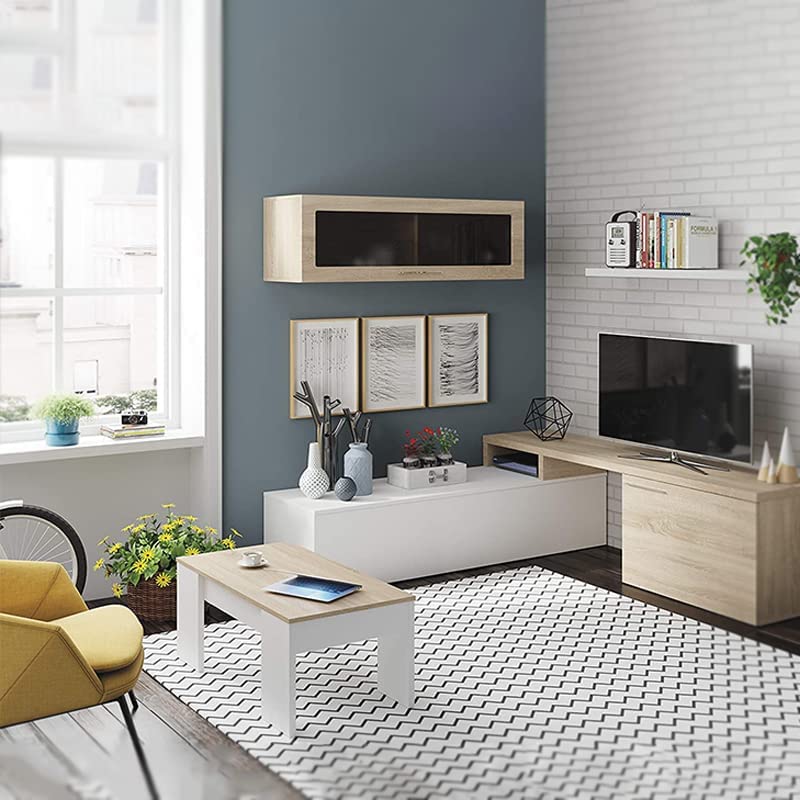 Tavolino da soggiorno per caffè con contenitore e piano rialzabile cm 100x45 48h