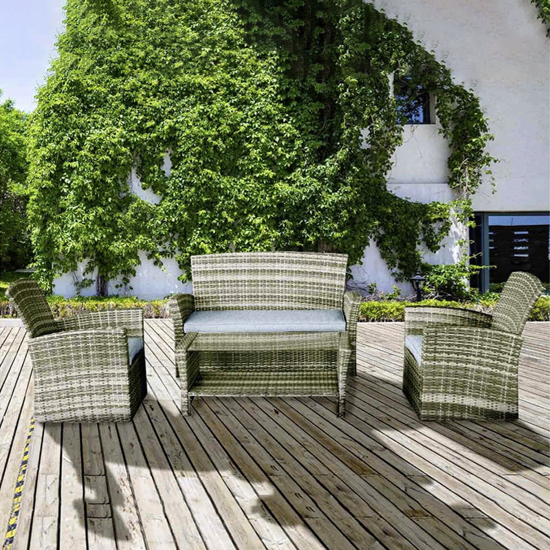 Salotto per esterno in polirattan Century divano poltrone e tavolino per giardino