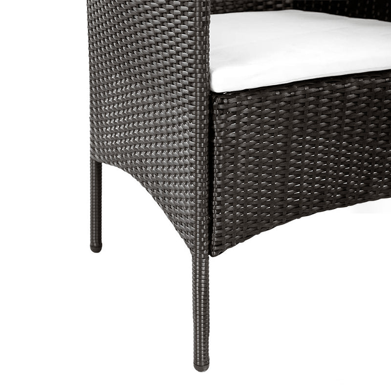 Salotto moderno set Rattan Panama divano tavolo e poltrone marrone