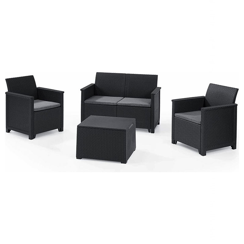 Salotto da esterno in resina Corner divano poltrone e tavolino per giardino e veranda