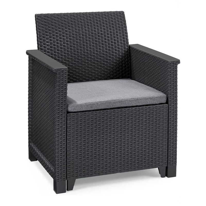 Salotto da esterno in resina Corner divano poltrone e tavolino per giardino e veranda