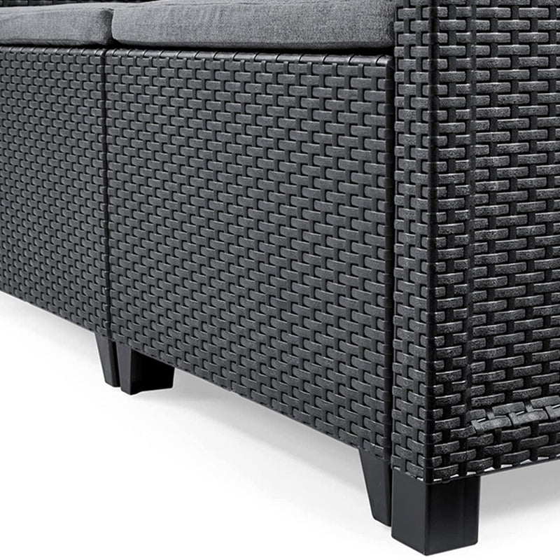 Salotto da esterno in resina Corner divano poltrone e tavolino per giardino e veranda