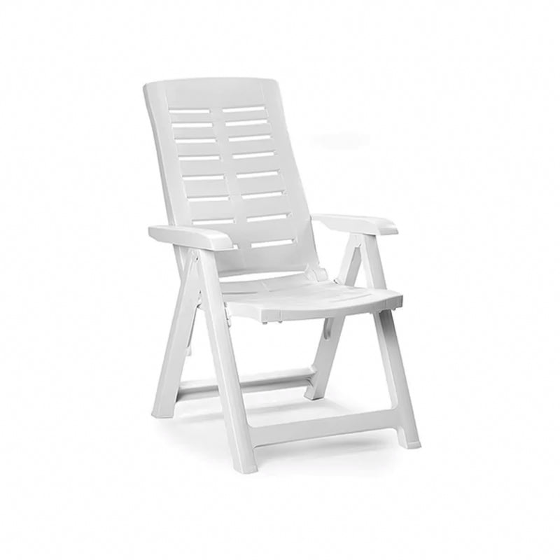 Sedia da esterno in resina pieghevole con braccioli richiudibile per giardino e veranda