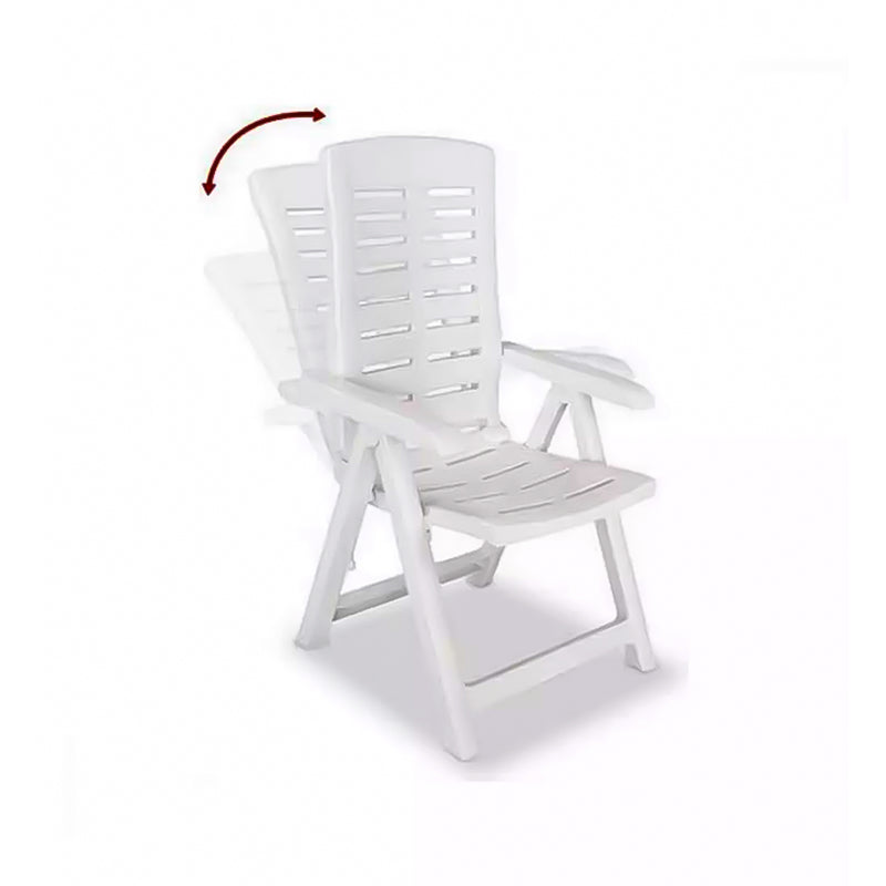 Sedia da esterno in resina pieghevole con braccioli richiudibile per giardino e veranda