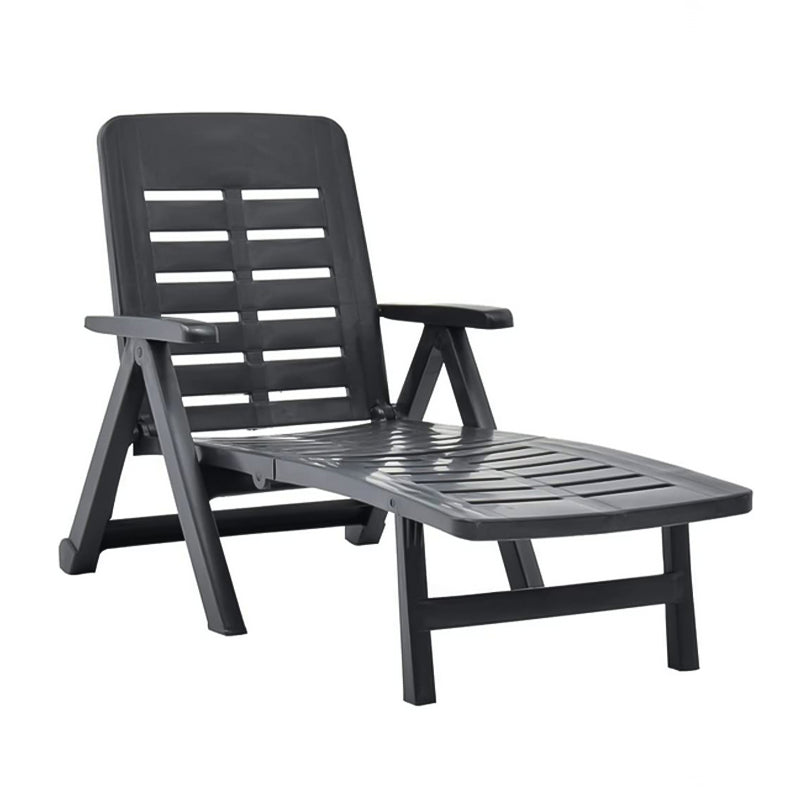 Lettino prendisole in resina con schienale reclinabile per piscina e giardino