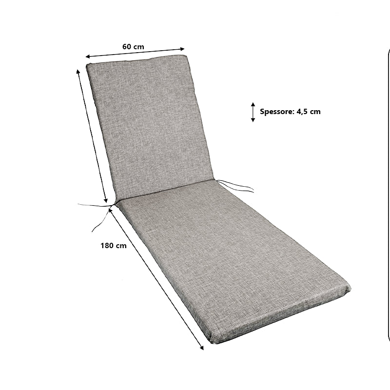 Cuscino per lettino prendisole con schienale reclinabile per piscina e giardino