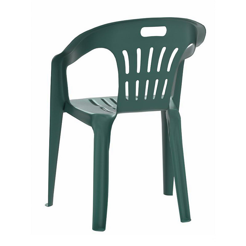 Sedia da esterno in resina impilabile poltrona con braccioli per giardino e veranda