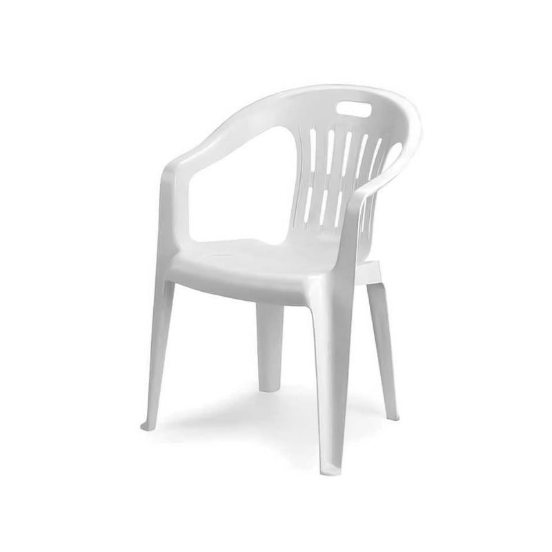 Sedia da esterno in resina impilabile poltrona con braccioli per giardino e veranda