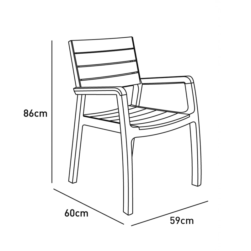 Sedia da esterno in resina rattan poltrona con braccioli per giardino e veranda