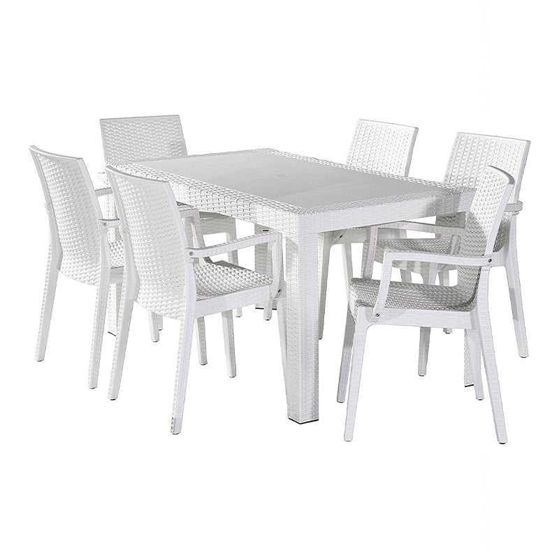 Tavolo da esterno in resina quadrato rettangolare per giardino e veranda