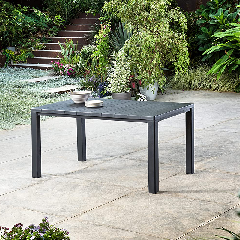 Tavolo da esterno Julie dogato in resina quadrato per giardino cm 147x90 h74