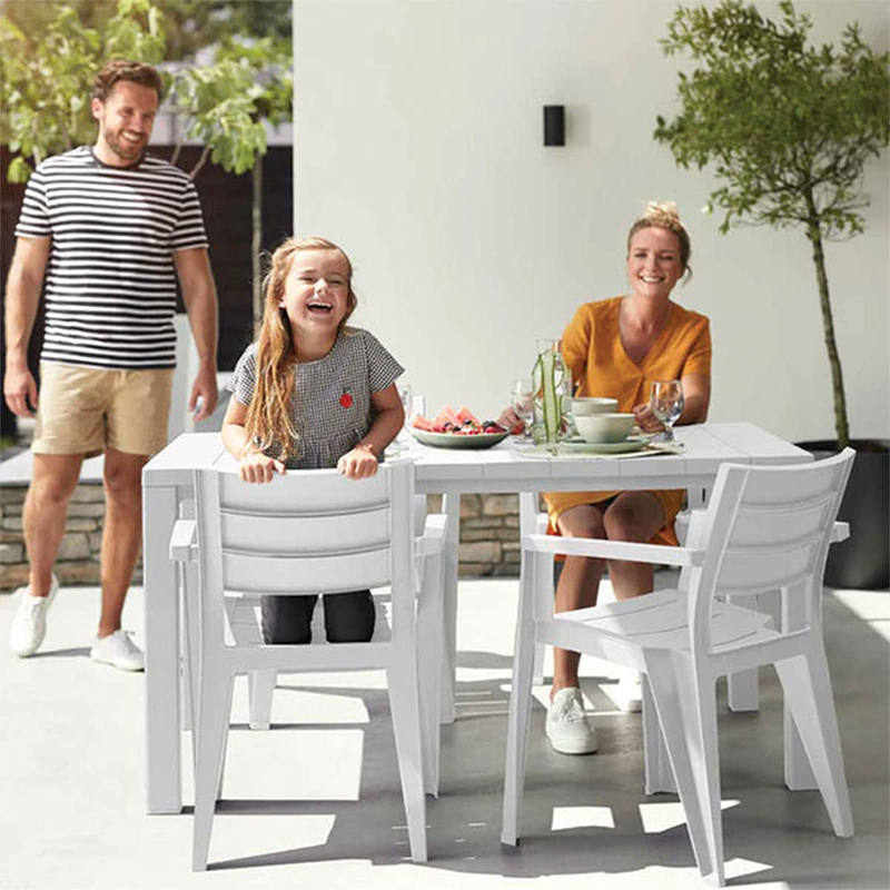 Tavolo da esterno Julie dogato in resina quadrato per giardino cm 147x90 h74