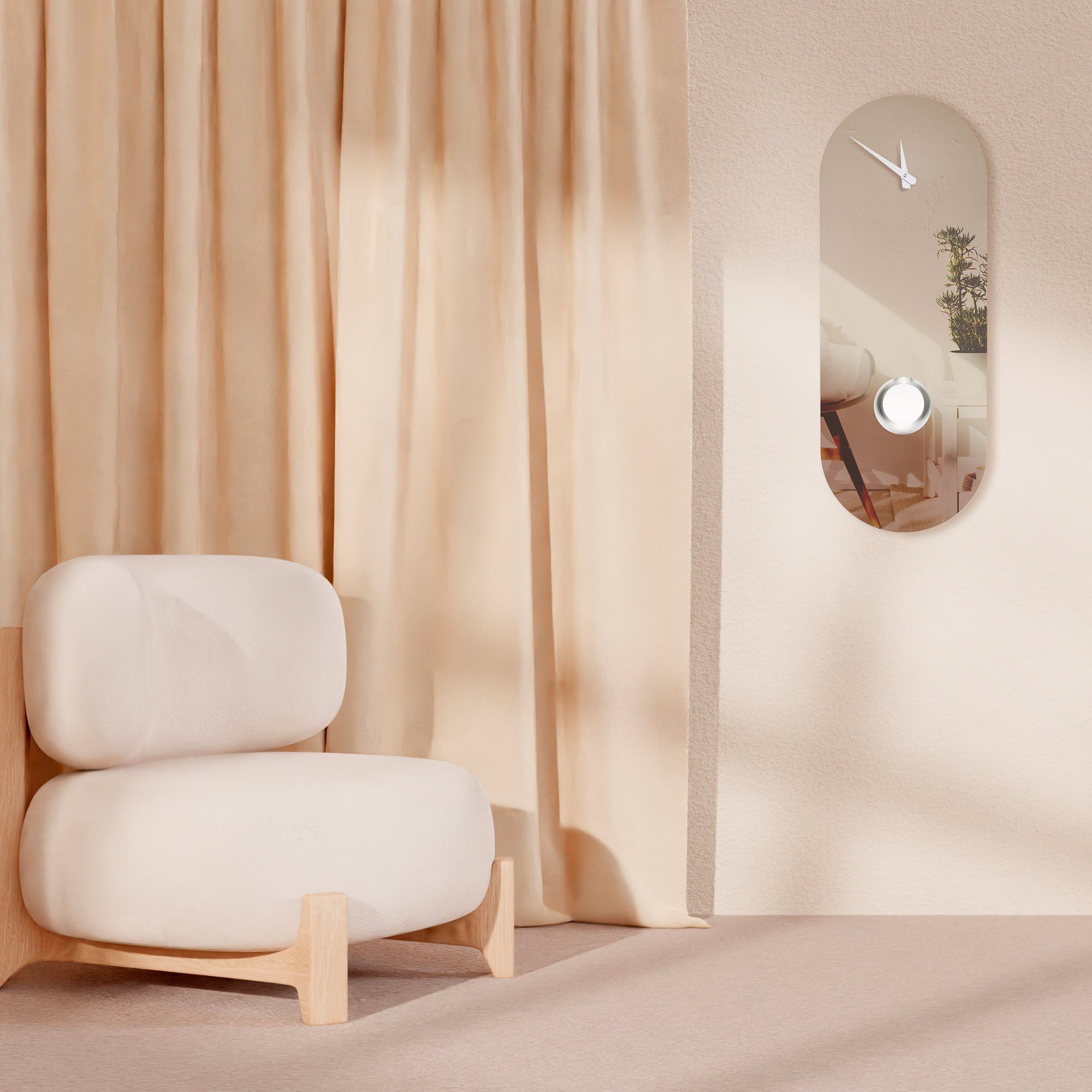 Orologio a pendolo "Dubai" con design a specchio rosa