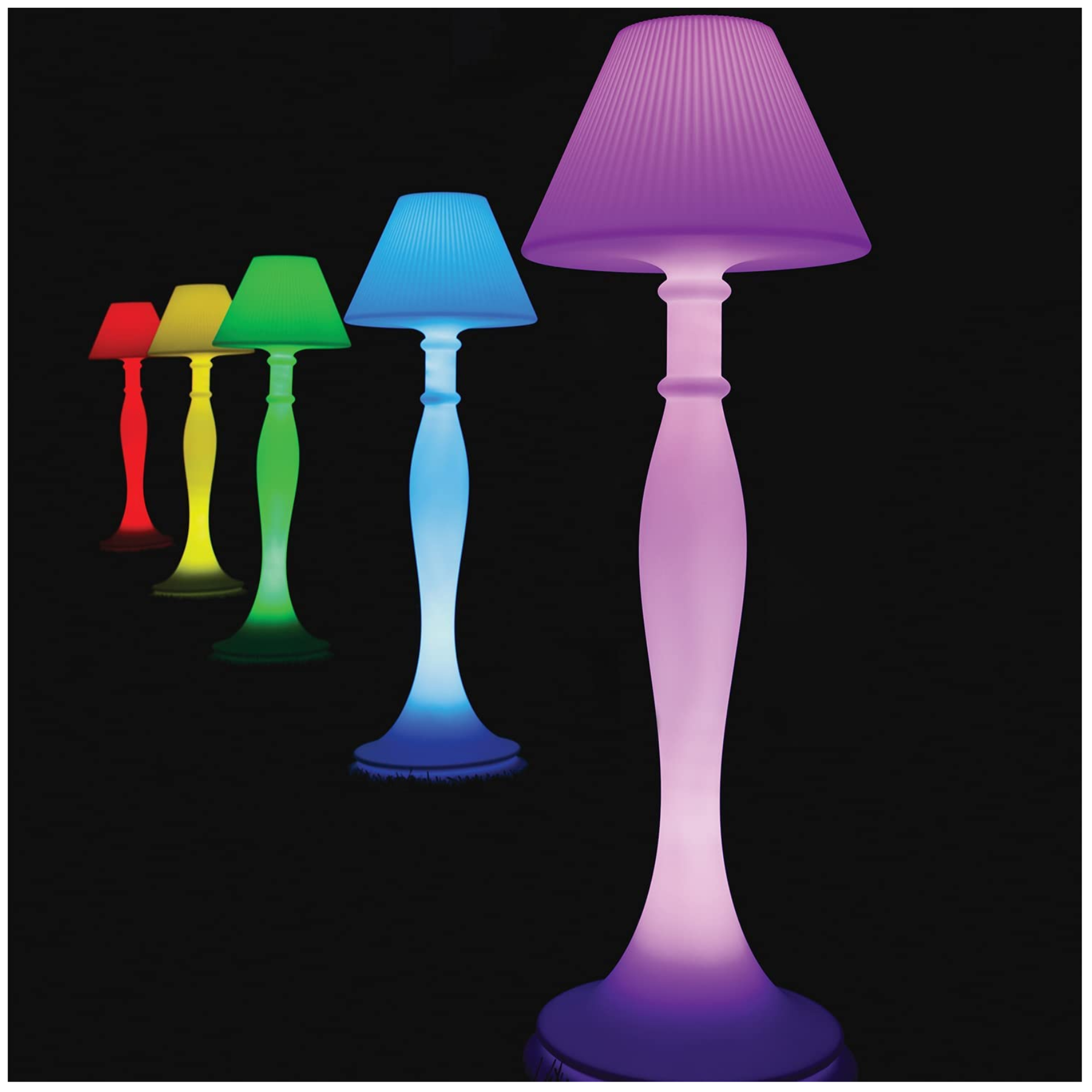 Piantana Led RGB in resina Eva con telecomando per giardino cm h180