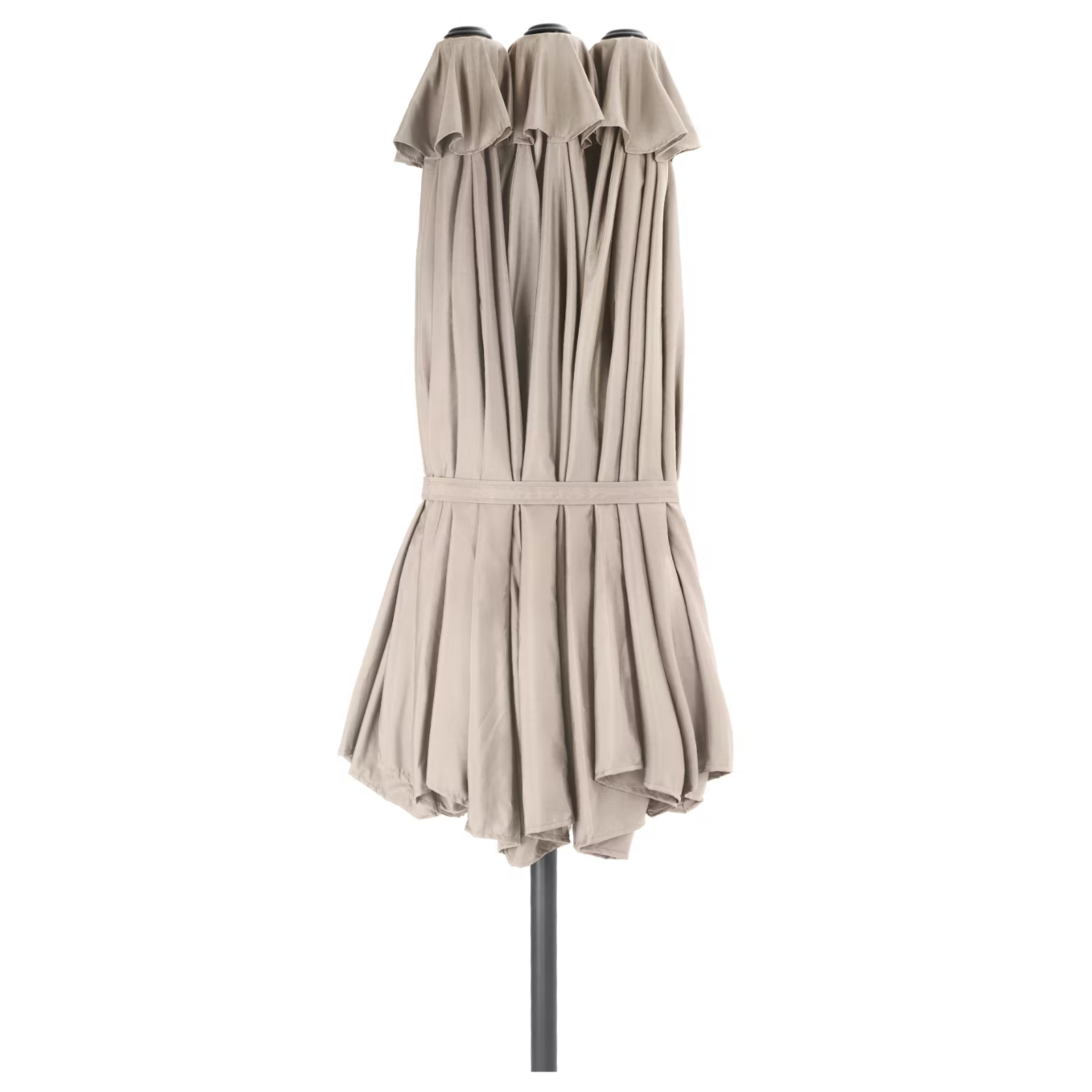 Ombrellone modello Silia con 3 tettucci in alluminio beige cm 460x270 h241