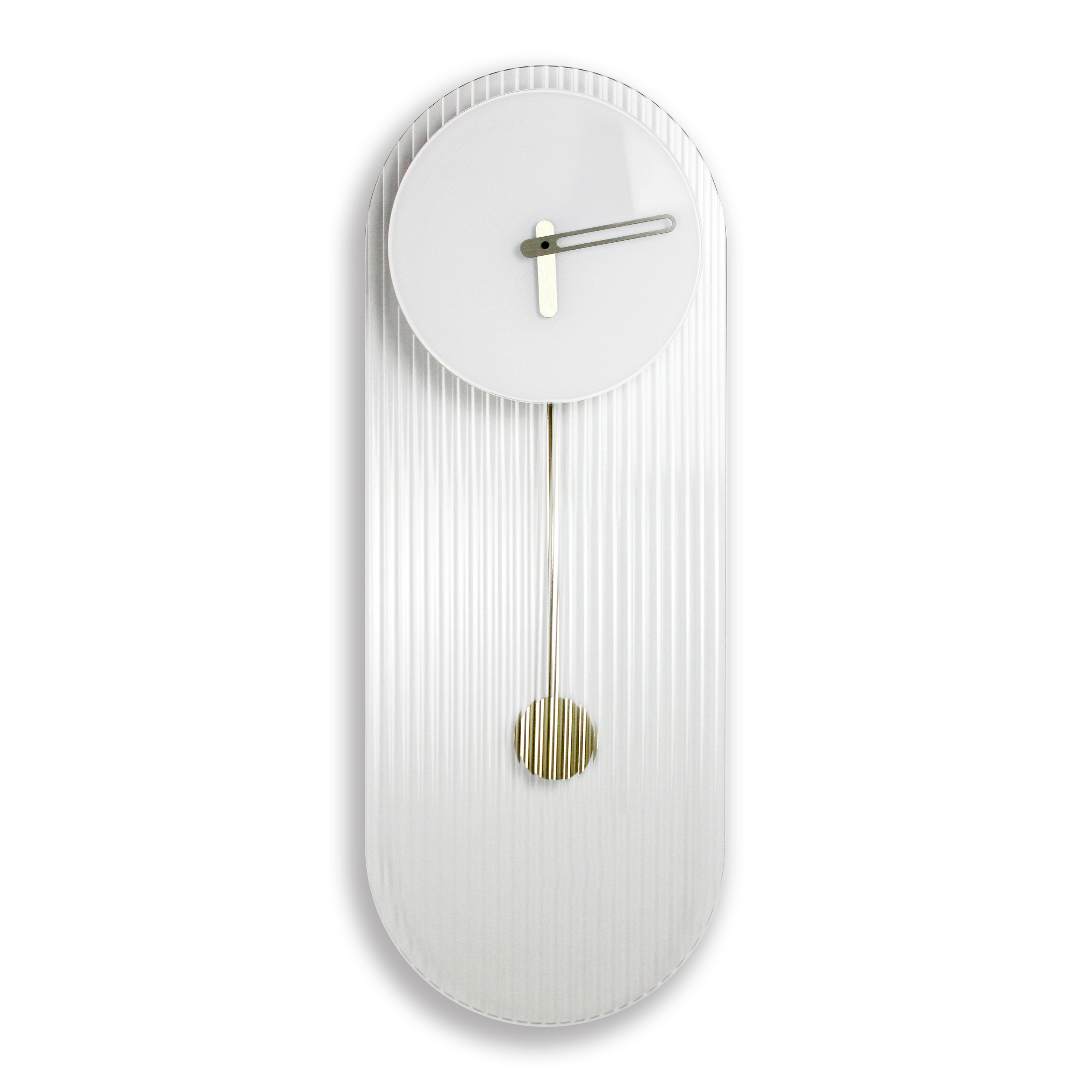 Orologio a pendolo di design "Florence" in vetro bianco