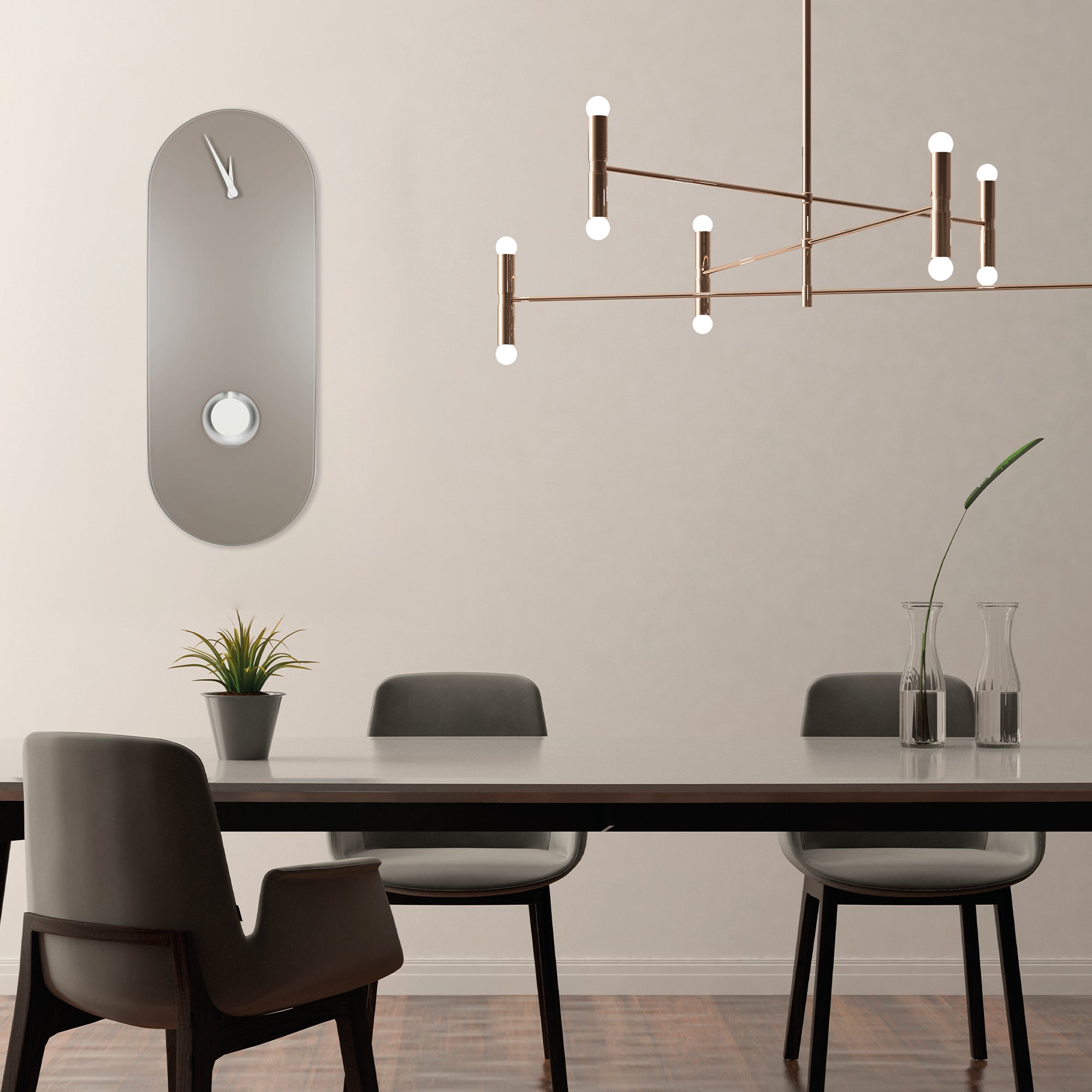 Orologio a pendolo di design "Berlino" in vetro satinato